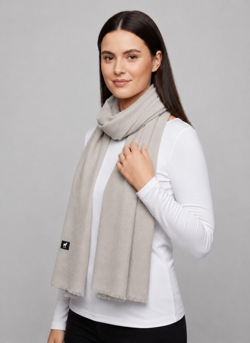 Moonlight Grey Pure Kashmiri pure Pashmina stole for women – handcrafted luxury wrap by Cashmere Knot Ireland