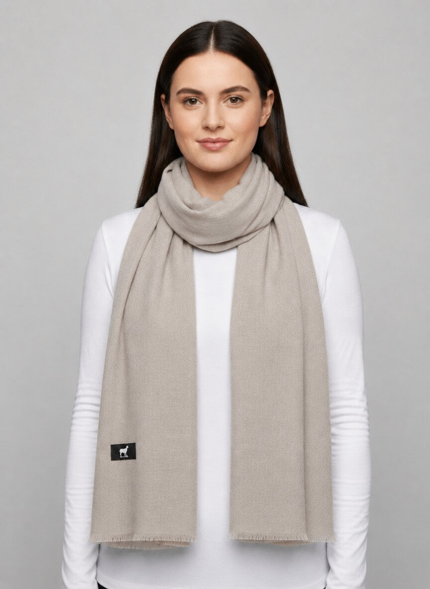 Moonlight Grey Pure Kashmiri pure Pashmina stole for women – handcrafted luxury wrap by Cashmere Knot Ireland