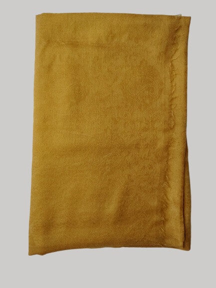 Mustard yellow pure Pashmina stole from Cashmere Knot Ireland, featuring lightweight softness and timeless elegance for women in Ireland