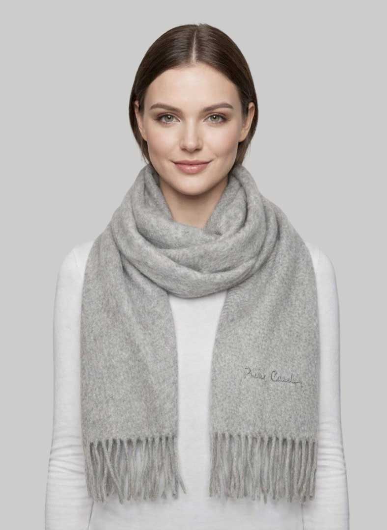 Pierre Cardin preloved cashmere scarf from Ireland, gray color