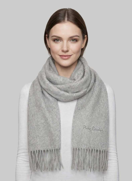 Pierre Cardin preloved cashmere scarf from Ireland, gray color