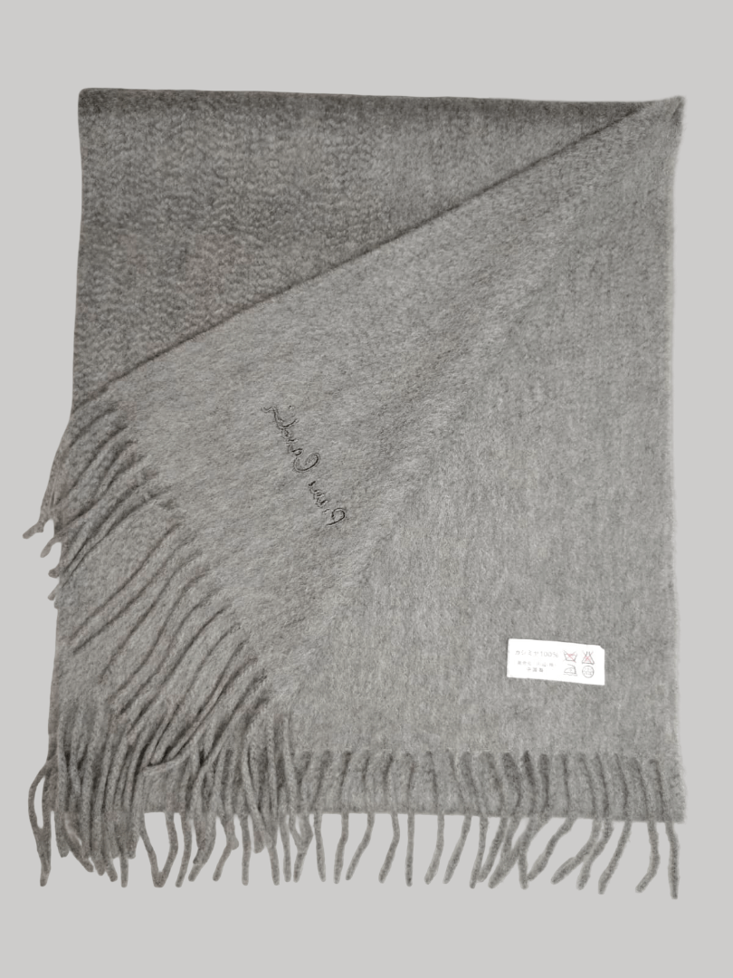 Pierre Cardin preloved cashmere scarf from Ireland, gray color