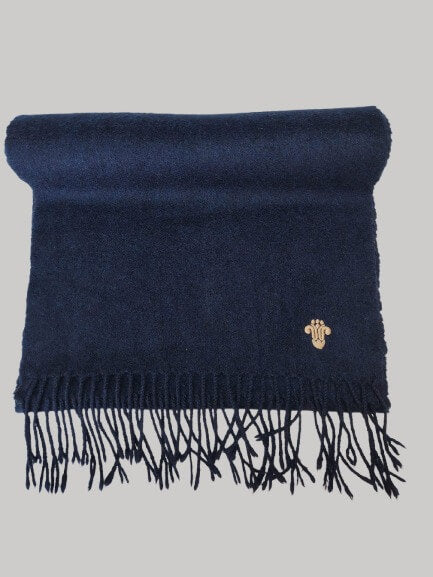 Polo Ralph Lauren midnight blue vintage preloved pure cashmere scarf from Ireland, soft luxury wrap