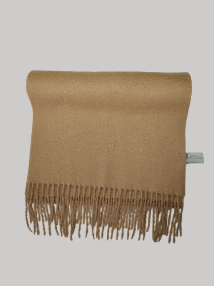 Portolano camel preloved pure cashmere scarf from Ireland, soft luxury wrap
