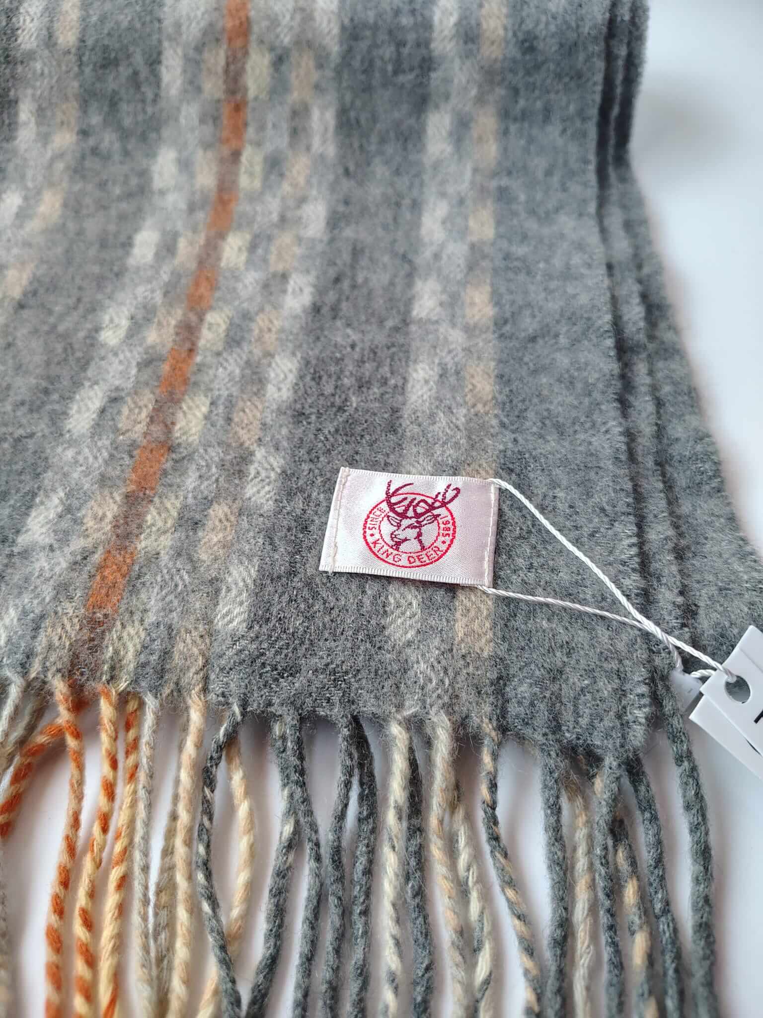 Light gray and Orange Lining  pure cashmere scarves and muffler, soft luxury cashmere stole