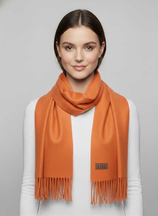 Orange pure cashmere scarves and muffler, soft luxury cashmere stole