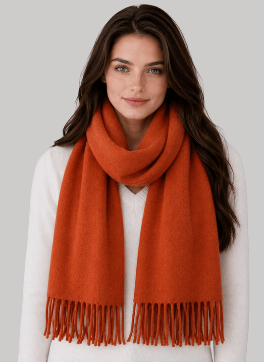 Orange pure cashmere scarves and muffler, soft luxury cashmere stole