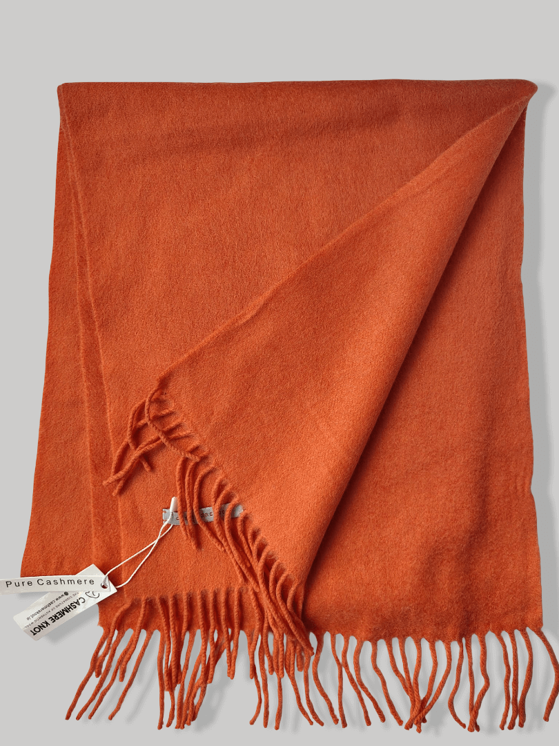 Orange pure cashmere scarves and muffler, soft luxury cashmere stole