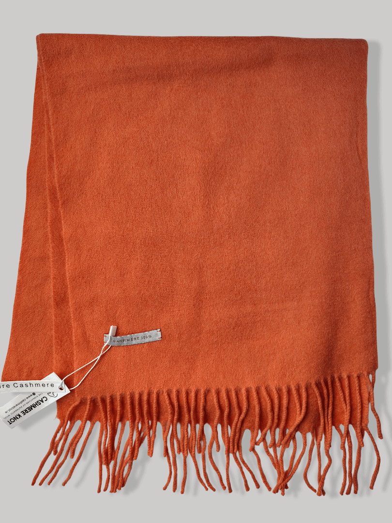 Orange pure cashmere scarves and muffler, soft luxury cashmere stole