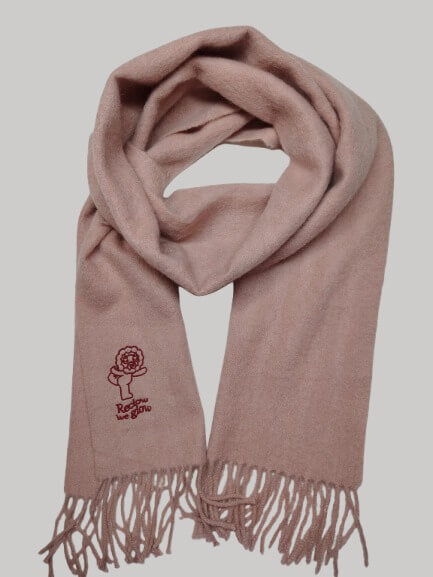RECLOW ash pink preloved pure cashmere scarf from Ireland, soft luxury wrap