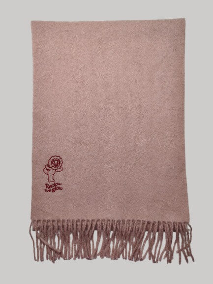 RECLOW ash pink preloved pure cashmere scarf from Ireland, soft luxury wrap