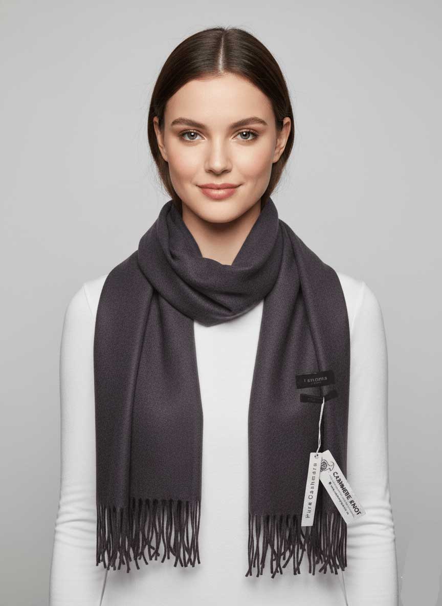 Preloved pure cashmere scarf and muffler by Cashmere Knot, soft luxury cashmere stole