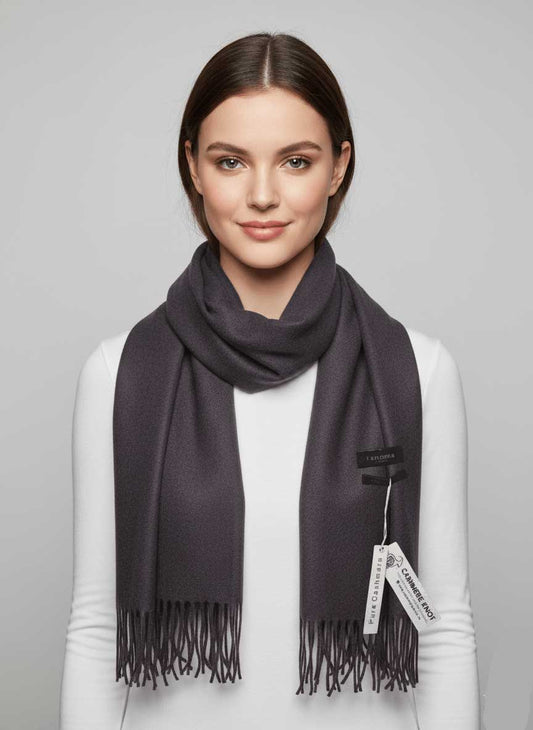 Preloved pure cashmere scarf and muffler by Cashmere Knot, soft luxury cashmere stole