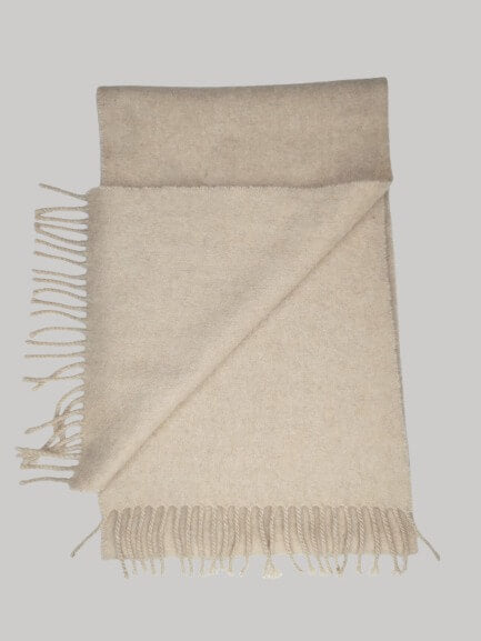 Royal Speyside beige preloved pure cashmere scarf from Ireland, soft luxury wrap