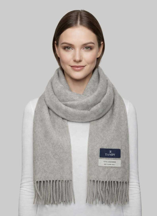 Tandy Collections preloved cashmere scarf from Ireland, beige color