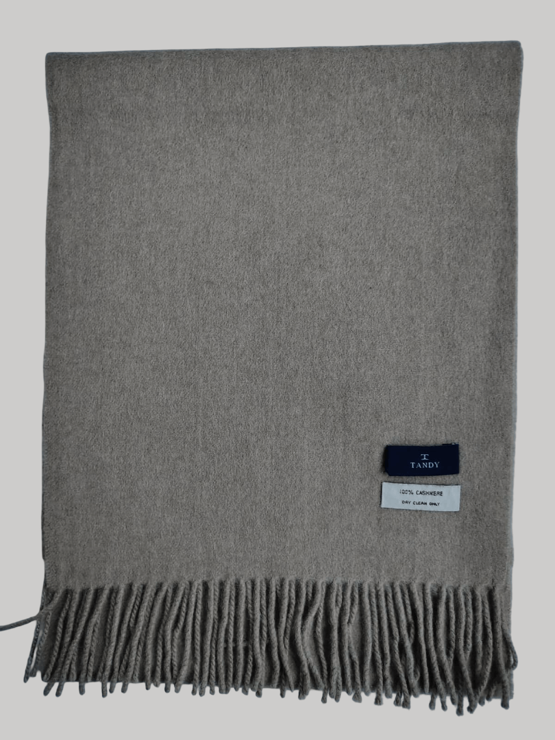 Tandy Collections preloved cashmere scarf from Ireland, beige color