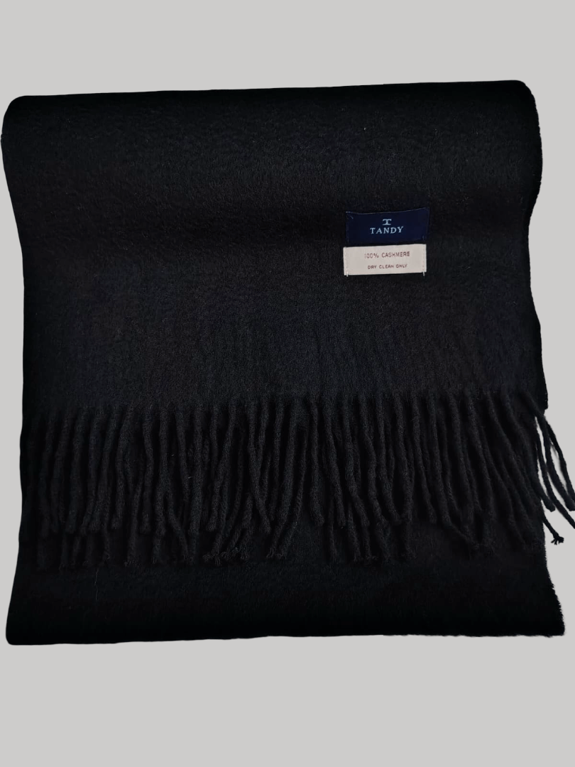 Tandy Collections preloved cashmere scarf from Ireland, black color