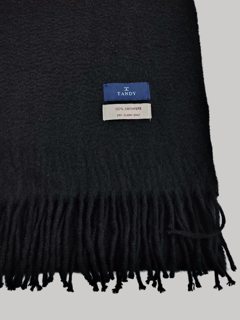Tandy Collections preloved cashmere scarf from Ireland, black color