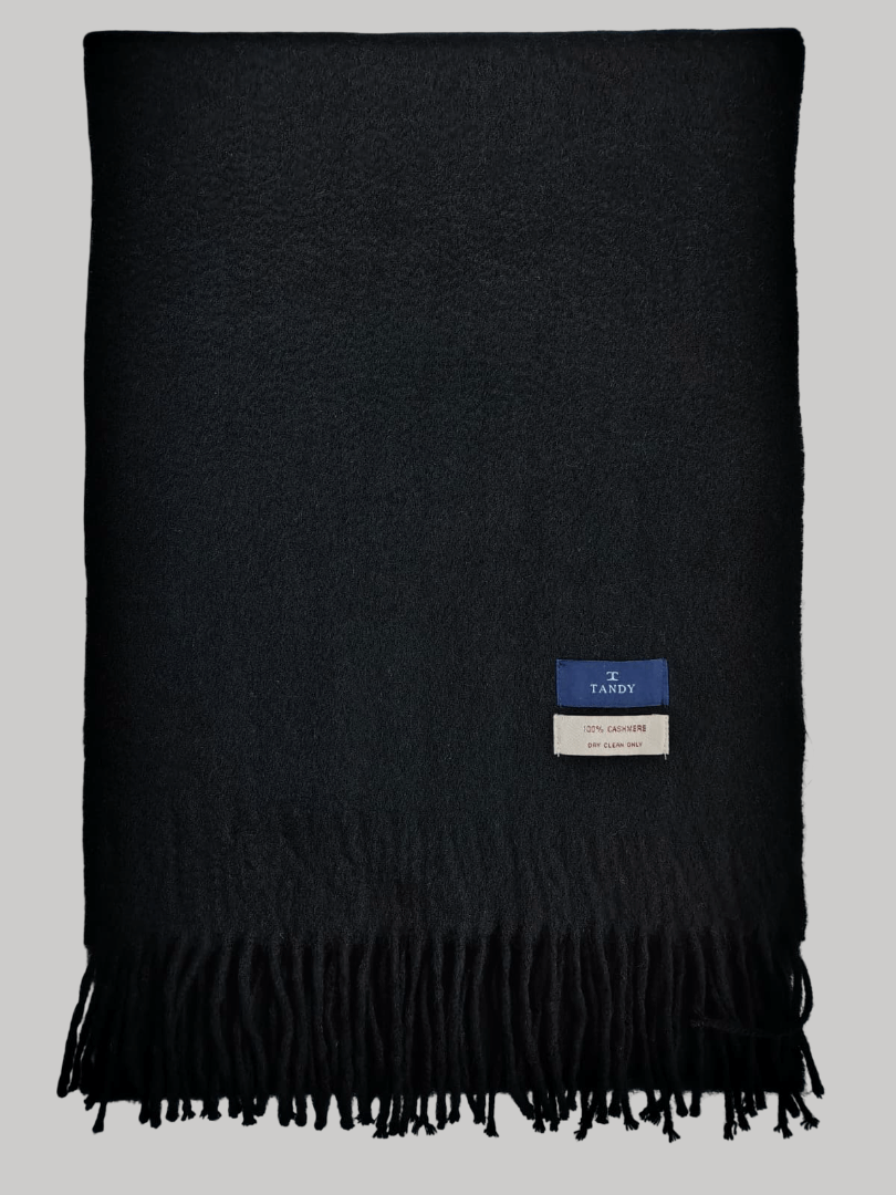 Tandy Collections preloved cashmere scarf from Ireland, black color