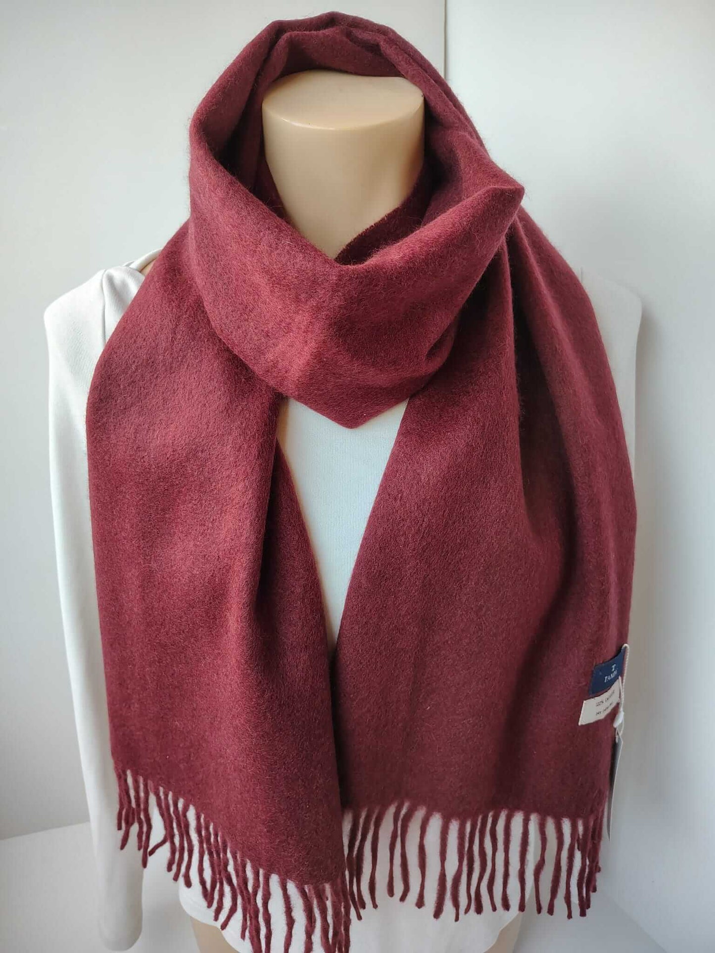 Tandy pure cashmere scarves and muffler, soft luxury cashmere stole Maroon