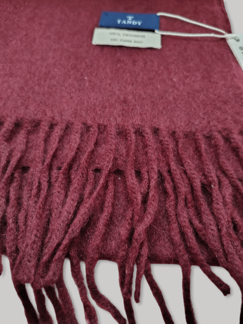 Maroon preloved pure cashmere scarf and muffler by Cashmere Knot, soft luxury cashmere stole