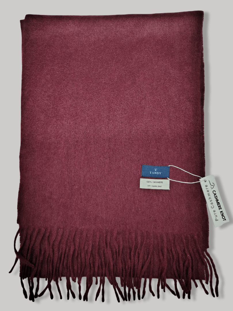 Maroon preloved pure cashmere scarf and muffler by Cashmere Knot, soft luxury cashmere stole