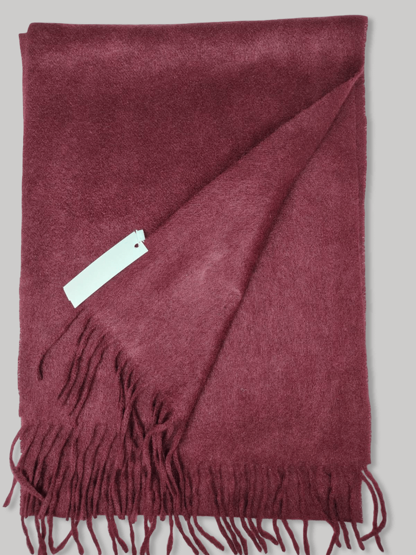 Maroon preloved pure cashmere scarf and muffler by Cashmere Knot, soft luxury cashmere stole