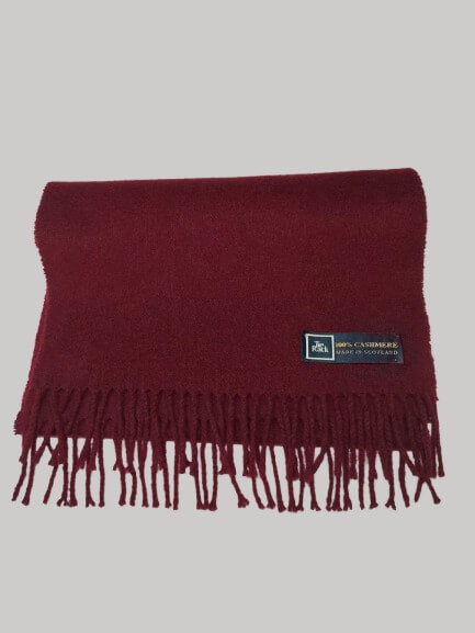 Tie Rack burgundy preloved pure cashmere scarf from Ireland, soft luxury wrap