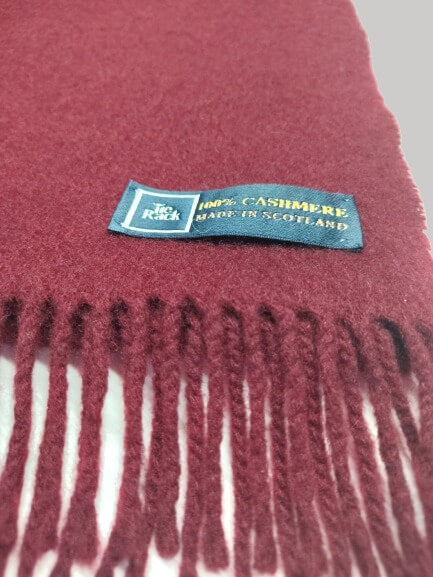 Tie Rack burgundy preloved pure cashmere scarf from Ireland, soft luxury wrap
