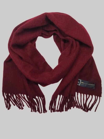 Tie Rack burgundy preloved pure cashmere scarf from Ireland, soft luxury wrap
