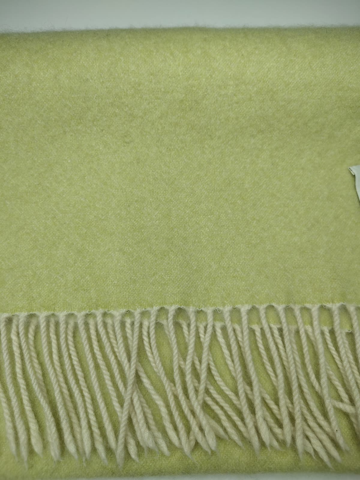 Tie Your Tie preloved cashmere scarf from Ireland, basil green color