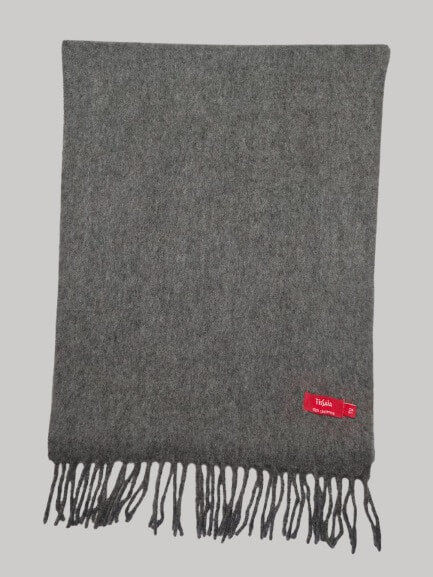 Tissaia smoke gray preloved pure cashmere scarf from Ireland, soft luxury wrap