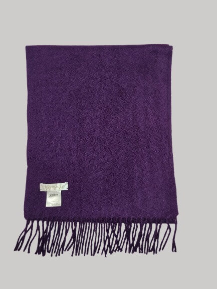 Uniqlo deep plum preloved pure cashmere scarf from Ireland, soft luxury wrap