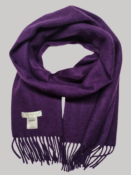 Uniqlo deep plum preloved pure cashmere scarf from Ireland, soft luxury wrap