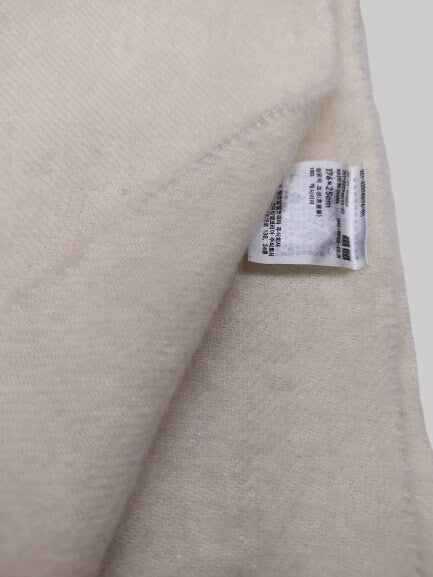 Uniqlo light beige preloved pure cashmere scarf from Ireland, soft luxury wrap