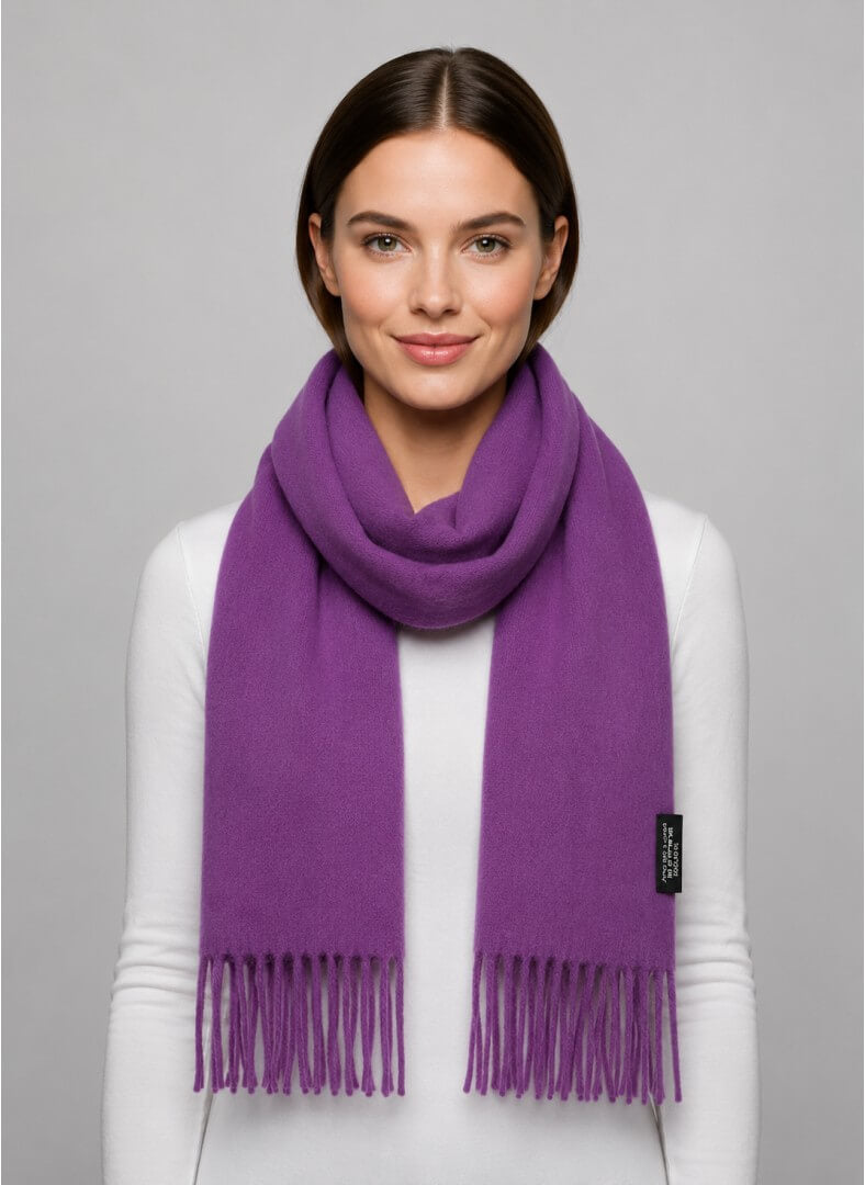Frass lavender preloved pure cashmere scarf from Ireland, soft luxury wrap
