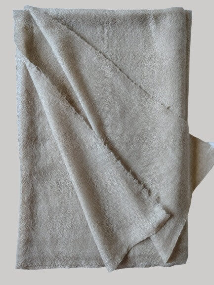 Warm beige-brown pure Pashmina stole from Cashmere Knot Ireland, featuring lightweight softness and timeless elegance for women in Ireland