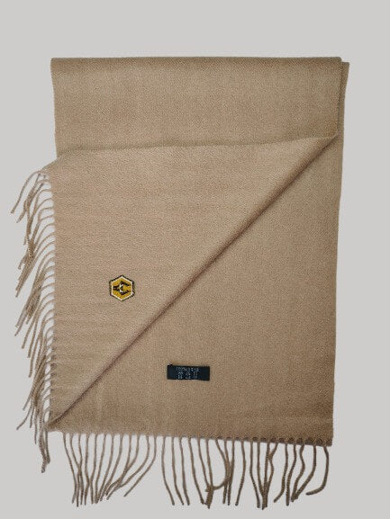 Wolverhampton Wanderers FC beige preloved pure cashmere scarf from Ireland, soft luxury wrap